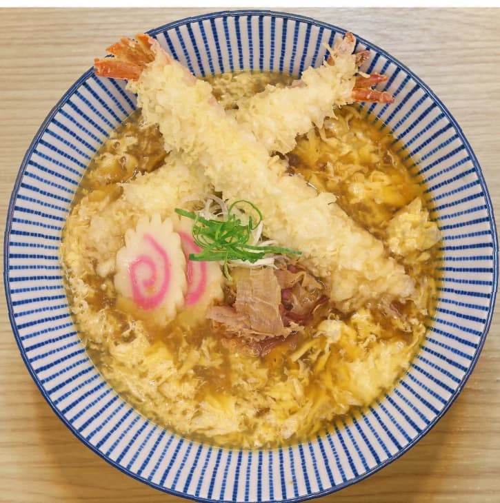 อุด้งซุปไข่ข้นกุ้งเทมปุระ