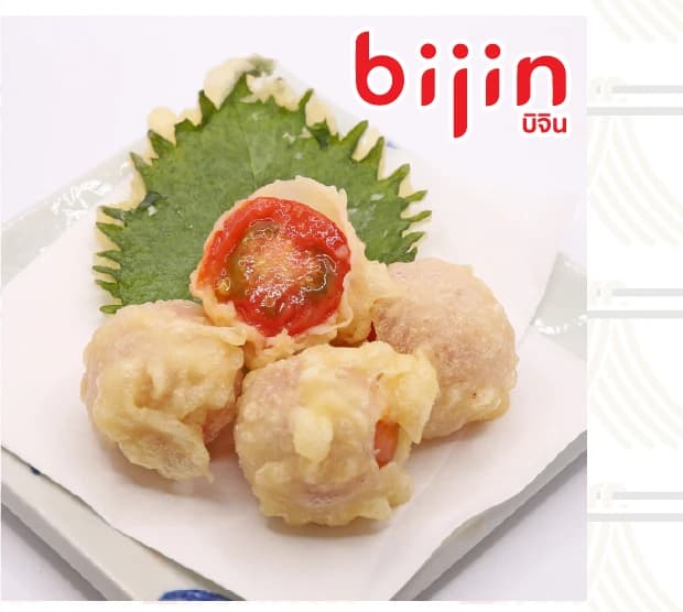 บิจินมะเขือเทศเทมปุระ (4ชิ้น)